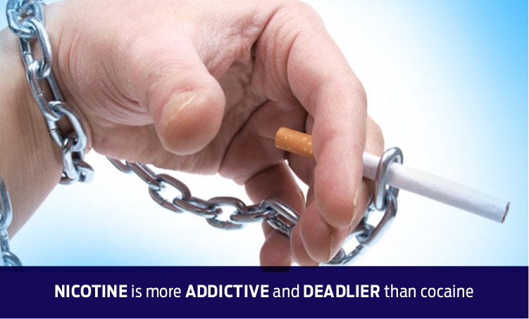 Nicotine is more addictive and deadlier than cocaine