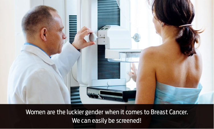 Women are the luckier gender when it comes to Breast Cancer. We can easily be screened!